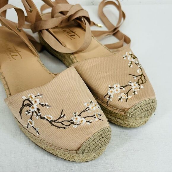 Nanette Lepore Size 8 Being Tie Ankle Ballet Esperdrilles Flats Shoes - Picture 2 of 15
